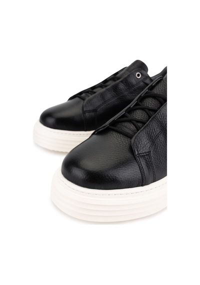 Tamer Tanca Erkek Hakiki Deri Siyah Floter Sneakers & Spor Ayakkabı 04 1144 Erk Ayk Y26 Sıyah Fltr Siyah