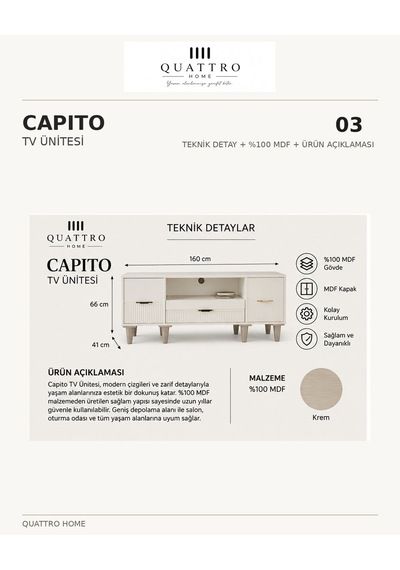 Capıto Tv Ünitesi Beyaz
