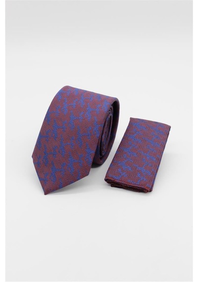 İmza Bordo Desenli 6 Cm Kravat Bordo