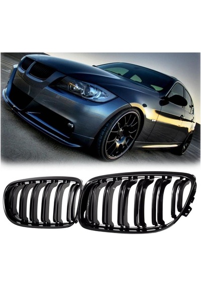 Bmw E90 2009-2012 Lci M3 Ön Panjur Izgara Böbrek Seti Parlak Siy