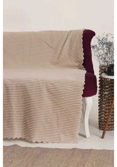 Fitilli Koltuk Örtüsü 170 X 210 Cm Bej