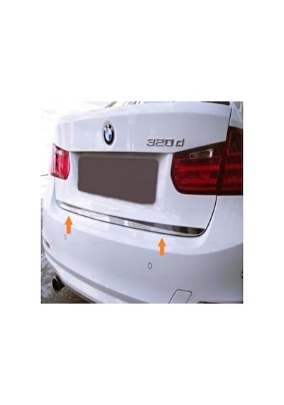 BMW 3 Serisi F30 Krom Bagaj Alt Çıtası 2011-2018 Paslanmaz Çelik