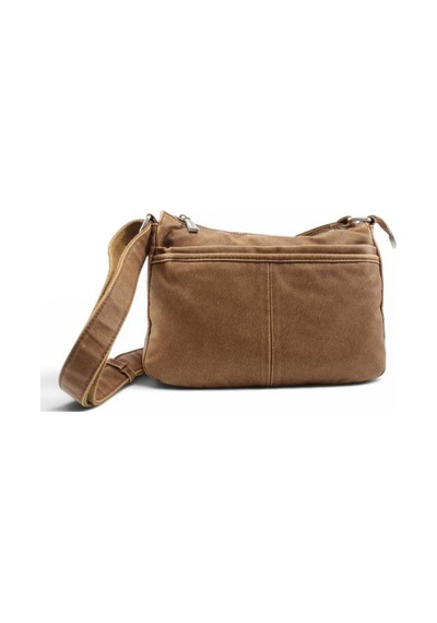 Baginn Eskitme Yıkama S.deri Günlük Postacı Çanta Çapraz Askılı Kadın Omuz Çantası 27 17 Cm Retro Taba