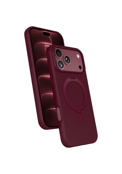 Zenviya21 Newface Apple İphone 18 Pro Regal Magsafe Standlı Kapak - Bordo Zenya785 renkli