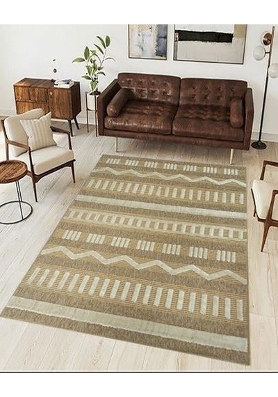 Çam Halı Togo 676 Sarı İskandinav Desenli Koridor Halısı Kesme Yolluk Mutfak Halısı Modern Salon Halısı