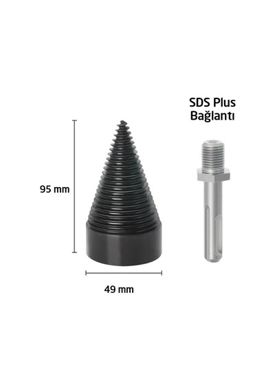 6162 Ahşap Şöminelik Odun Kütük Ayırma Yarma Matkap Ucu 49 Mm