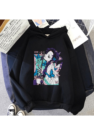 Anime Shinobu Kocho Kapşonlu Sweatshirt