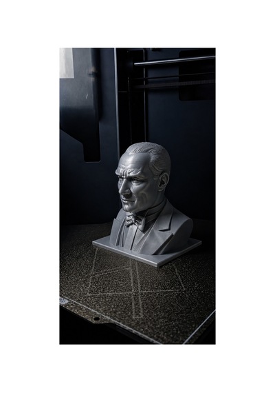 Atatürk Büstü Gri Gümüş