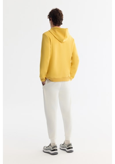 Avva Erkek Sarı Kapüşonlu Pamuklu Baskılı Elastan Regular Fit Sweatshirt A42y1324
