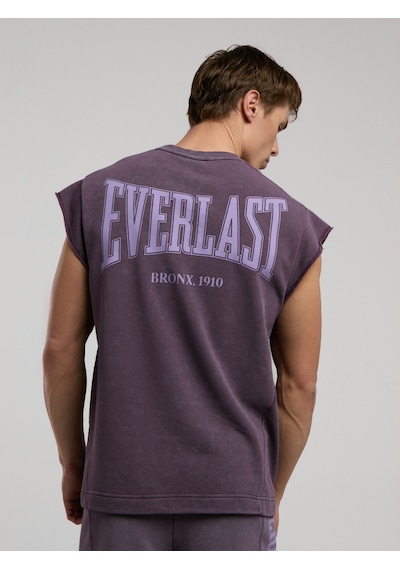 Everlast Bronx 1910 Oversize Yıkamalı Mor Erkek Kolsuz Sweatshirt Koyu Mor