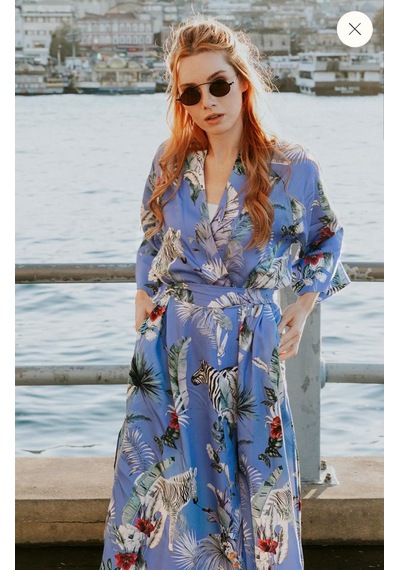 Elli2 Atlantis Zebra Kimono Mavi