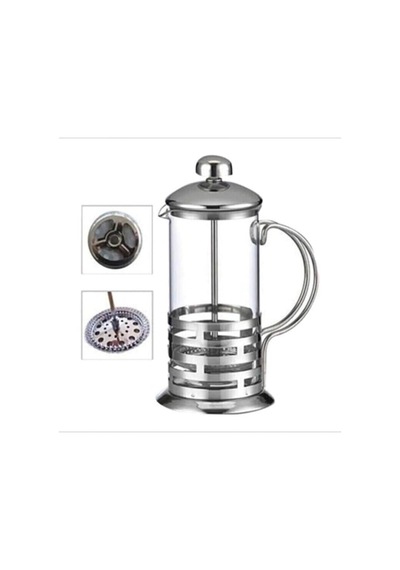 Miraç Metal Saplı French Press, 600 Ml, Beyaz Diğer