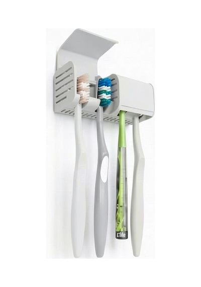 Gri Kendinden Yapışkanlı Hijyenik Diş Fırçası Asacağı Askılığı Askılık Diş Fırçalık Banyo Organizer