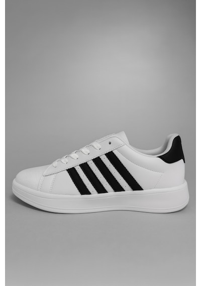Wipper Unisex Spor Ayakkabı Sneaker Hafif Ortopedik Eva Taban Memory Foam Günlük Kullanım İçin Rahat Beyaz - Siyah