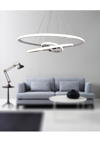 Tt300-3 Kr Tt Aydınlatma 3 Lü Krom Kaplama Gün Işığı Led Avize Krom