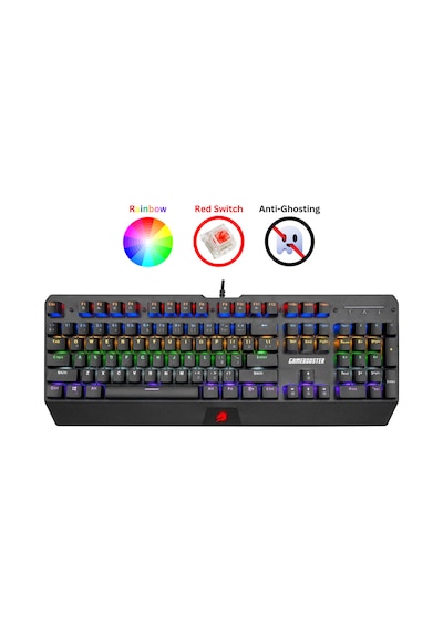 GameBooster G5R Defender Kırmızı Switch Kablolu Rainbow Mekanik Oyuncu Klavye