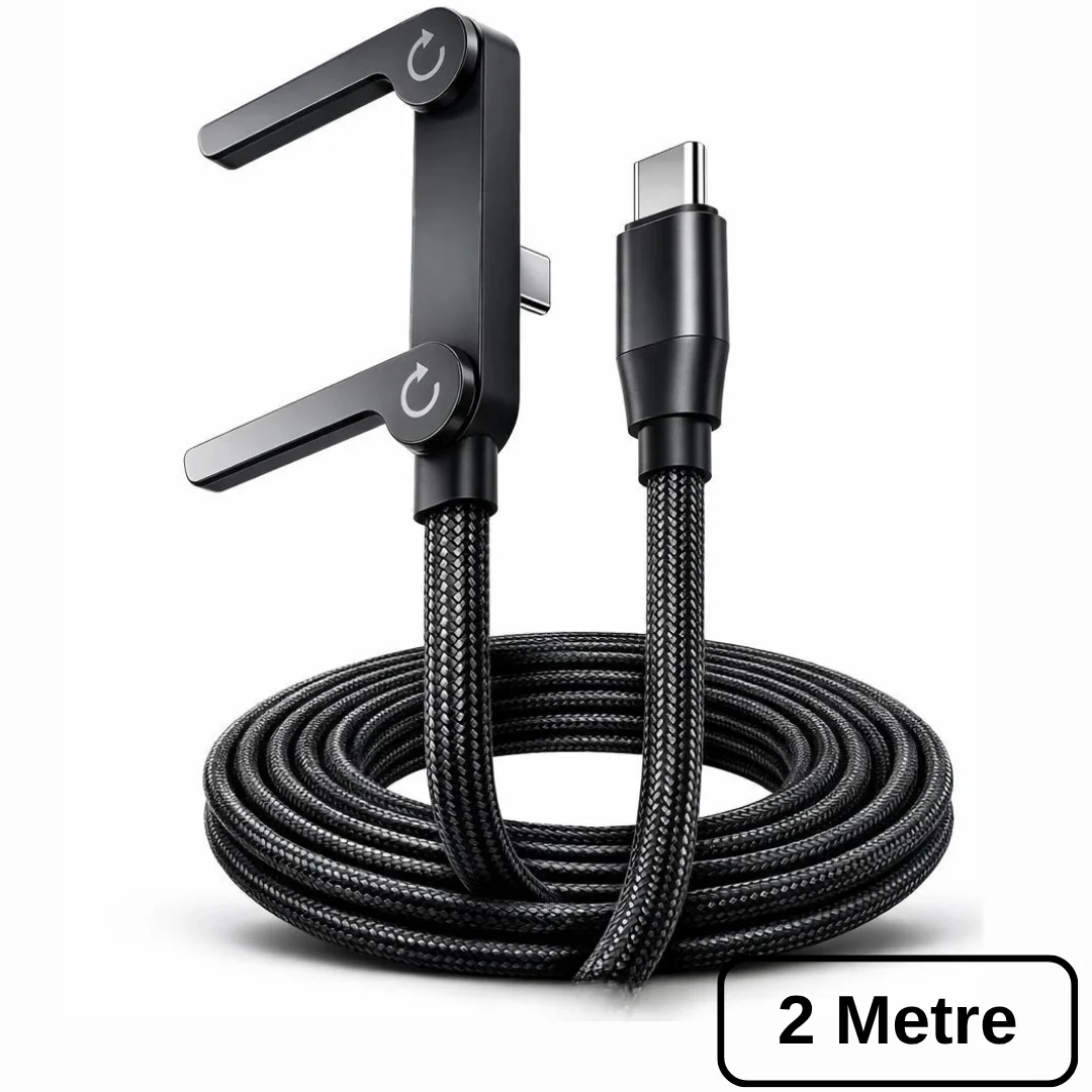 Usb Type C Şarj Data Kablosu Standlı Katlanabilir Hızlı Şarj 240w 2 Metre