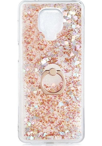 Teknomoda Xiaomi Redmi Note 9 Pro Kilif Sulu Simli Yüzüklü Standli Silikon 471594897