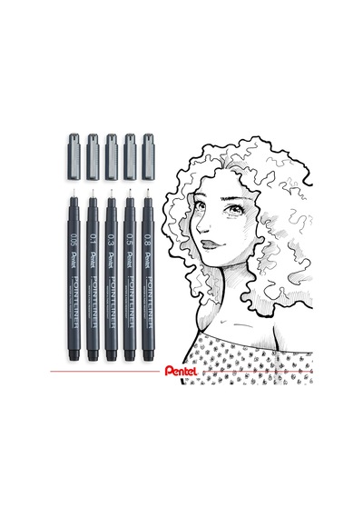 Pentel Pointliner S20p-05a, Fineliner, Siyah, Suya Dayanıklı Ve S