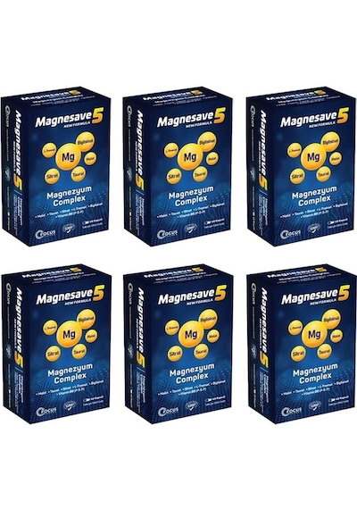 Magnesave5 Magnezyum Complex 6 x 60 Kapsül
