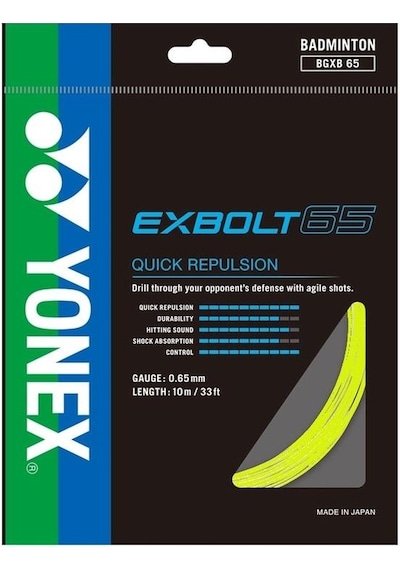 Yonex Exbolt-65 Badminton Kordajı Sarı 10m