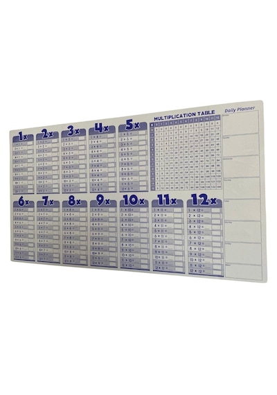Go İthalat Statik Akıllı Kağıt Ingilizce Çarpım Tablosu 100x56 Cm 1 Adet Silgili Kalemli Çok Renkli