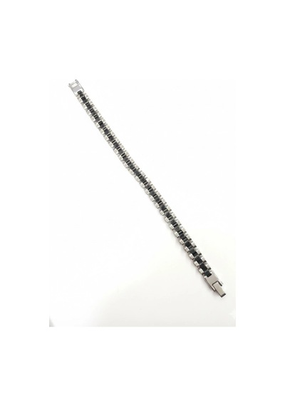 Rodyum-siyah Çelik Erkek Çelik Bileklik Boy 21.5 Cm / En 0.9 Mm - Ebl0049