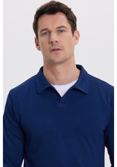 Tudors Erkek Relax Fit Rahat Kesim Polo V Yaka Açık Lacivert Sweatshirt-41925 Açık Lacivert Tudors Erkek Relax Fit Rahat Kesim Polo V Yaka Açık Lacivert Sweatshirt-41925 Açık Lacivert