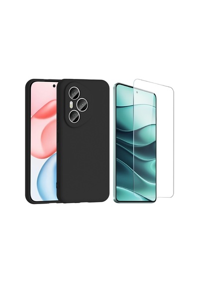 Vendas Honor 400 Pro Kılıf Zore Mara Lansman Kapak + Cam Ekran Koruyucu Siyah