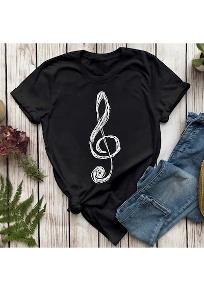 Herşey Nota Sol Anahtar Unisex Tshirt 001