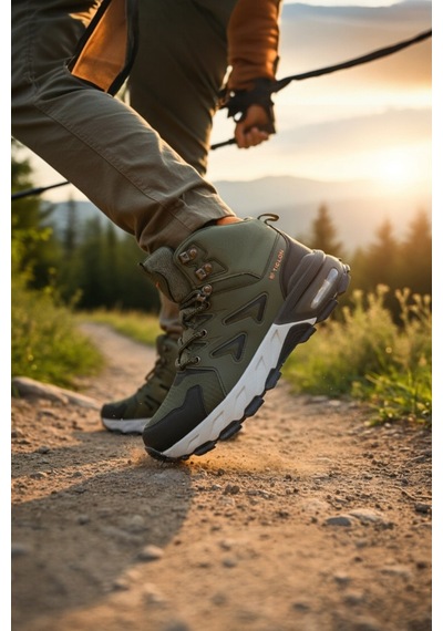 Enoch Erkek Waterproof Su Geçirmez Hava Tabanlı Outdoor Trekking Ve Doğa Botu Haki