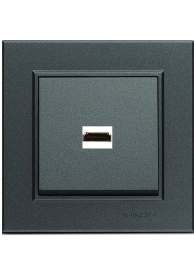 Makel Hdmi Sıva Altı Duvar Prizi + Tuş + Çerçeve Karea Füme