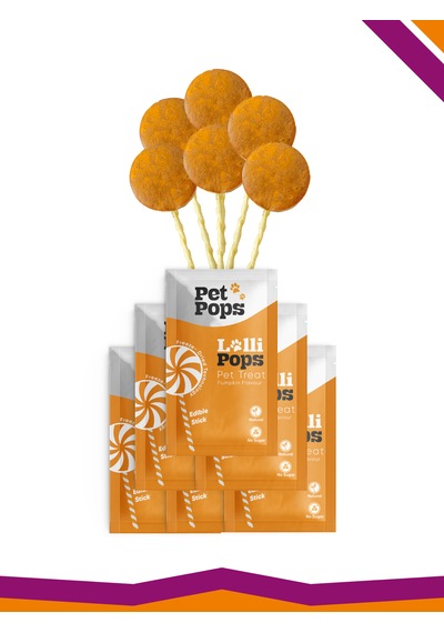 Lollipops Tavuk Ciğeri Bal Kabağı 6'lı Kedi Köpek Ödül Lolipopu