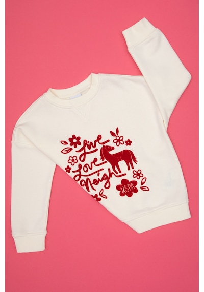 U.s. Polo Assn. Kız Çocuk Sweatshirt 50317922-vr256 İnci