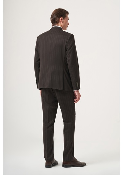 İmza Kahverengi Kırlangıç Yaka Çizgili Kruvaze 6 Drop Slim Fit Tam Astar Esnek Takım Elbise 1001260286 İmza Kahverengi Kırlangıç Yaka Çizgili Kruvaze 6 Drop Slim Fit Tam Astar Esnek Takım Elbise 1001260286