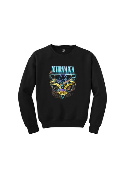 Nirvana Poster Siyah Sweatshirt