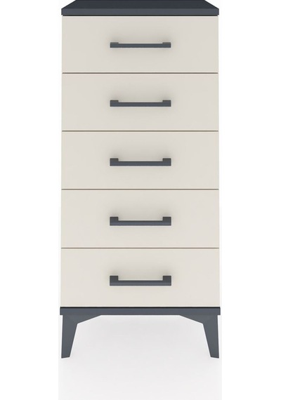 Arges Komodin 5 Çekmeceli 44x30x96 Antrasit-aytaşı Antrasit