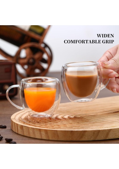 Çift Katmanlı Cam Kupa Bardak 250 Ml Lüx Çift Cidarlı Kupa - Termos Bardak - İki Duvarlı Yapısı İle Uzun Süre Sıcak-soğuk Tutma Özelliği, Kulplu Kahve Espresso Bardağı Brosilikat Double Layer Cup Beyaz - Çok Renkli Çift Katmanlı Cam Kupa Bardak 250 Ml Lüx Çift Cidarlı Kupa - Termos Bardak - İki Duvarlı Yapısı İle Uzun Süre Sıcak-soğuk Tutma Özelliği, Kulplu Kahve Espresso Bardağı Brosilikat Double Layer Cup Beyaz - Çok Renkli