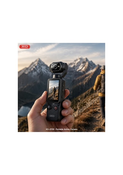 Zf05 11 Saat Çekim Süreli 2.5k/4k Taşınabilir Vlog Aksiyon Kamerası - Hd, 1.9 İnç Ekran Siyah