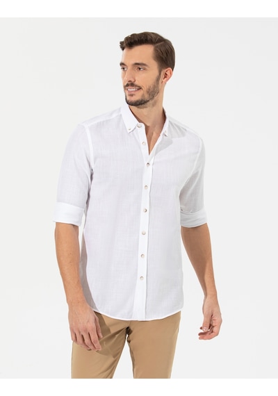 Pierre Cardin Erkek Beyaz Desenli Gömlek 50268183-vr013 Beyaz