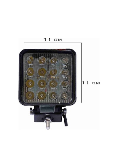 Off Road Sis Farı Sis Lambası 16 Led Kare 2'li Paket Siyah