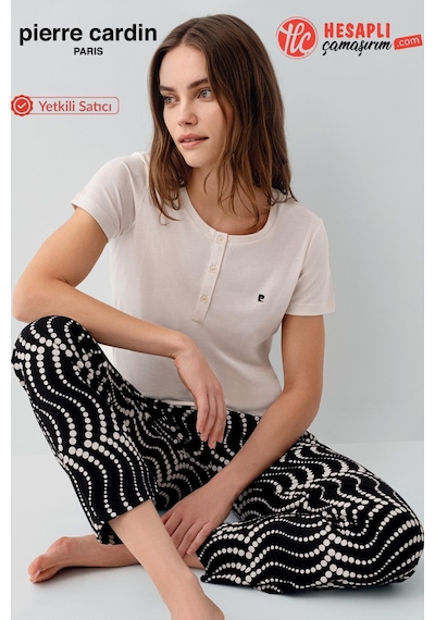 Pierre Cardin Premium Kadın Büyük Beden Modal Pamuklu Rahat Kalıp Kısa Kollu Pijama Takım Bej Pierre Cardin Premium Kadın Büyük Beden Modal Pamuklu Rahat Kalıp Kısa Kollu Pijama Takım Bej
