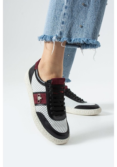 Dericia Shoes Bloom Hakiki Deri Günlük Rahat Kadın Sneaker Çok Renkli