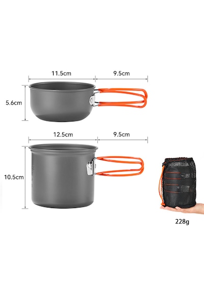 Roxform Nomad 01 Kamp Tencere Seti Hafif Ve Kompakt Kamp Seti Sert Anodize Alüminyum