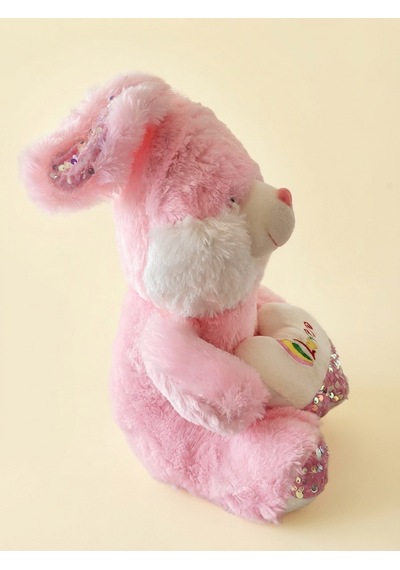 Peluş Pullu Tavşan-50 Cm Açık Pembe