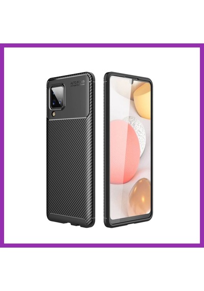 Bezos Samsung Galaxy A22 Kılıf Auto Focus Karbon Kapak - Siyah Bty