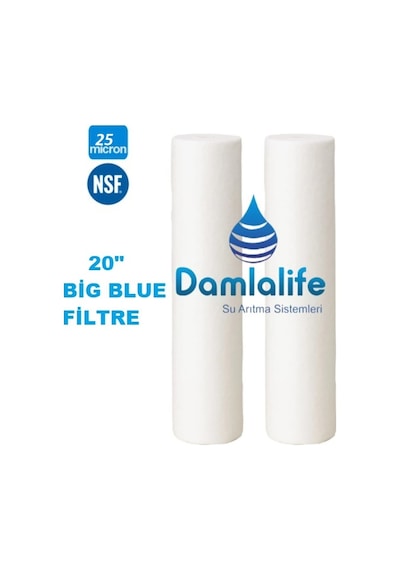 Big Blue 20'' Jumbo Boy 25 Micron Sediment Elyaf Spun Filtre
