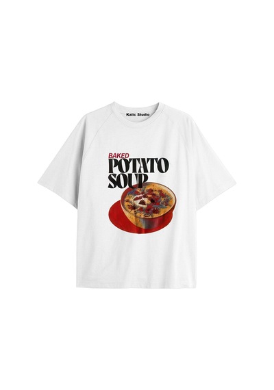 Kalic Studio Y2k Vintage Pickles Baskılı Beyaz T-shirt Kod 195 Beyaz-195