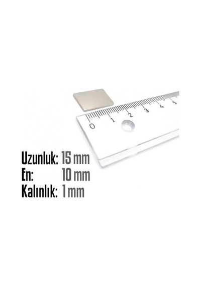 Neodyum Mıknatıs Köşeli 15x10mm , Kalınlık 1 Mm 5 Adet