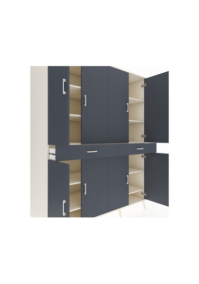 Kronos Gardrop 10 Raflı 2 Çekmeceli 8 Kapaklı 176x59x221 Aytaşı-antrasit Antrasit Kronos Gardrop 10 Raflı 2 Çekmeceli 8 Kapaklı 176x59x221 Aytaşı-antrasit Antrasit